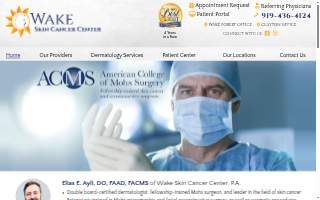Wake Skin Cancer Center website