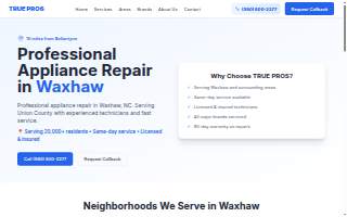 CLT Appliance Repair website