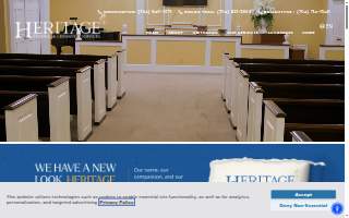 Heritage Funeral & Cremation Services website