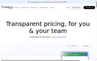 Reclaim Health LLC website