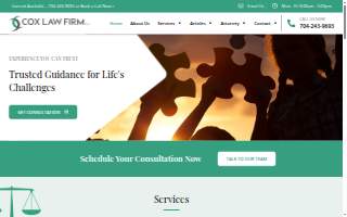 Cox Law Firm, PLLC website