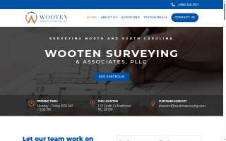 Wooten Surveying & Associates of Weddington website