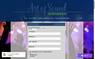 Art Of Sound Entertainment website