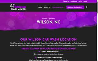 Heroes Car Wash website