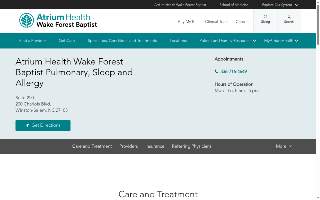 Atrium Health Wake Forest Baptist Pulmonary, Sleep and Allergy website