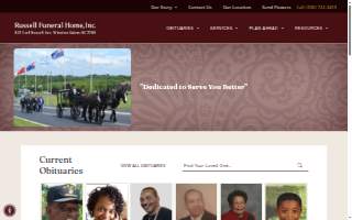 Russell Funeral Home website