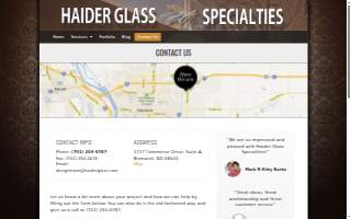Haider Glass Specialties website