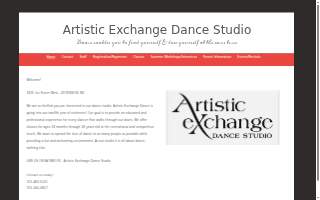 Artistic Exchange Dance Studio website
