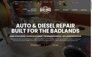Badlands Auto and Diesel website