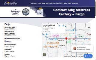 Comfort King Mattress Factory - Fargo website