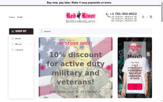 Red River Exotics and Aquatics website