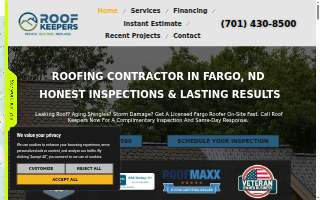Roof Keepers website