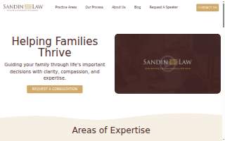 Sandin Law of West Fargo website