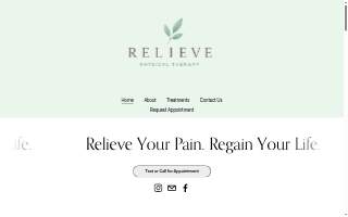 Relieve Physical Therapy website