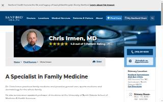 Chris Irmen, MD website