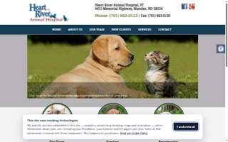 Heart River Animal Hospital website