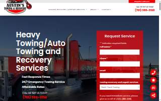 Austin's Towing & Recovery | 24/7 Heavy Duty & Long Haul Towing website