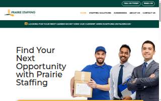 Prairie Staffing of West Fargo website