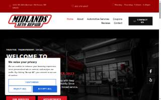 Midlands Auto Repair website