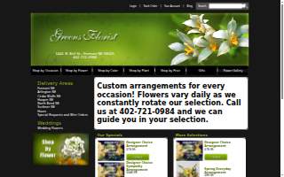 Greens Florist website