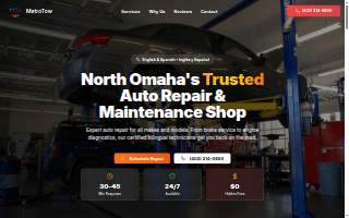 Metro Towing & Auto Care website