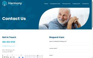 Harmony Home Care website