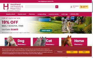 Heartland Veterinary Supply & Pharmacy website