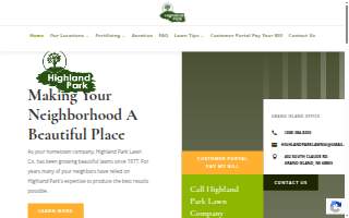 Highland Park Lawn Co website