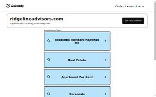 Ridgeline Advisors website