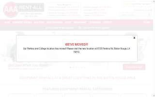 AAA Rents & Event Services website