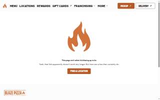 Blaze Pizza of Lincoln website