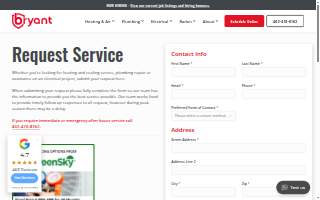 Bryant Air Conditioning, Heating, Electrical & Plumbing website