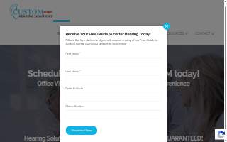 Custom Hearing Solutions website