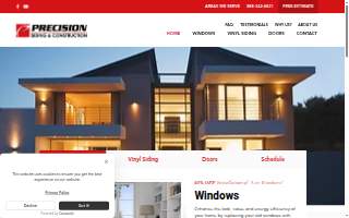 Precision Siding & Windows website