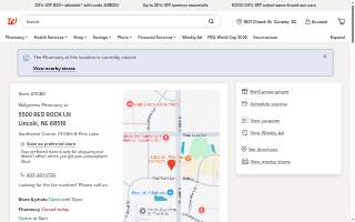 Walgreens Pharmacy of Lincoln website