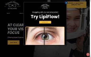 Clear Focus Eyecare website
