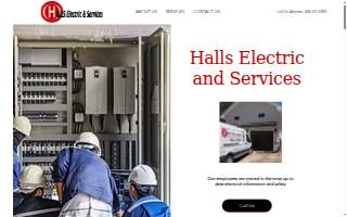 Halls Electric and Services website
