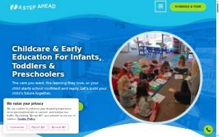 A Step Ahead Childcare & Education Center website