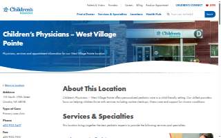 Children’s Physicians – West Village Pointe website