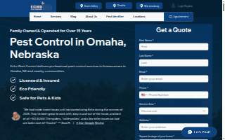 Echo Pest Control Omaha/Lincoln metro areas website