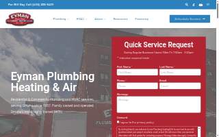 Eyman Plumbing Heating & Air of Omaha website