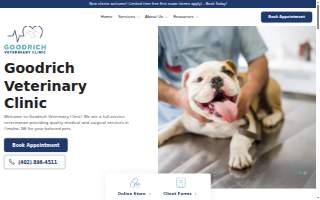 Goodrich Veterinary Clinic website