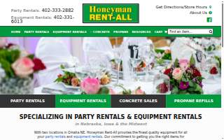 Honeyman Rent-All The Party Place website
