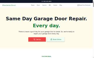 Precision Garage Door Service of Omaha website