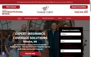 Vander Vorst Insurance Agency website