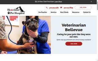 Heartland Pet Hospital website