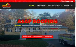 ASAP Roofing NH website