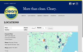 Cleary Cleaners of Bedford website