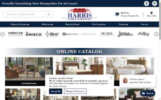 Harris Family Furniture website