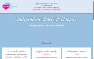Whole Hearted Senior Home Care of Concord website